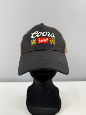 Coors Banquet Mesh Trucker Hat Snapback Black & Brown One Size